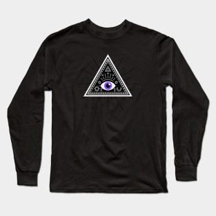 All Seeing eye - black out with purple Long Sleeve T-Shirt